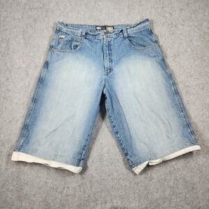 VTG Southpole Shorts Mens 38 Denim Faded Wash Baggy Wide Y2K Hip-Hop Streetwear